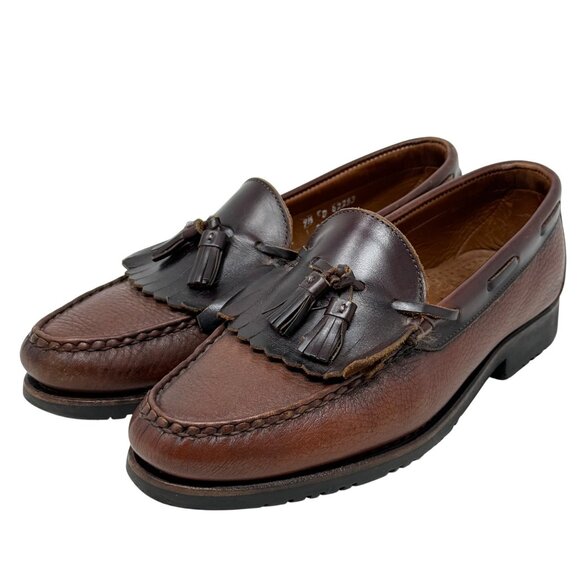 Allen Edmonds Nashua Brown Leather Tassel Kiltie Loafers Mens Size 9.5 D - Picture 1 of 11